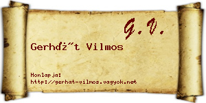 Gerhát Vilmos névjegykártya